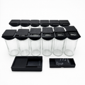 Block & Slide 4 oz Spice System — 12 Jar Set - Black